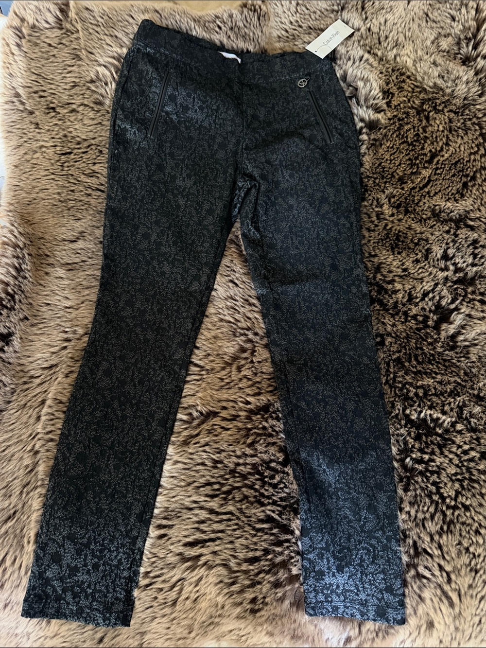 Calvin Klein Black Jacquard Slim Pants